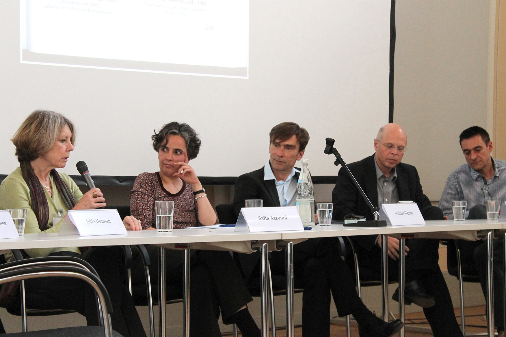 Podiumsdiskussion Julia Heiman, Safia Azzouni, Rainer Herrn, Klaus M. Beier, Andreas Pretzel